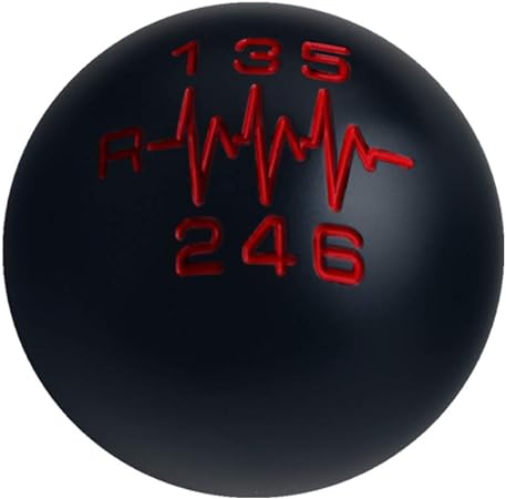 DEWHEL Black/Red Inlay Sphere Manual Shift Knob Short Throw Shifter 6 Speed Heartbeat M10x1.5 M10x1.25 M8x1.25 M12x1.25 Reverse Left