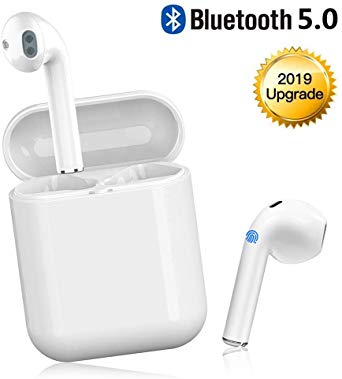 Bluetooth Earbuds, White Wireless Earbuds in Ear Headphones Noise Cancelling Headsets Compatible with iPhone 11 XR X 8 8p 7 7P 6 6P, Samsung Galaxy S9 Huawei & Other Apple Airpods Android/Iphone (i11)