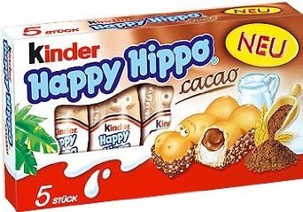 Kinder "Happy Hippo" Cocoa Cream Biscuits : Pack of 5 Biscuits (Pack of 6)