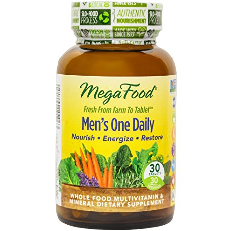 MegaFood - Men's One Daily, Supports Energy Levels & a Healthy Stress Response, 30 Tablets (FFP)