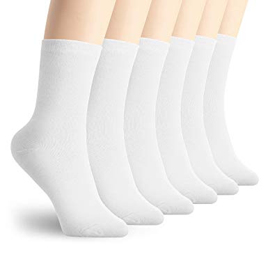 High Ankle Cotton Crew Socks For Women Men 6 Pack