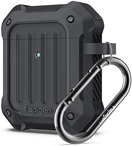 Spigen Tough Armor Designed for Airpods Case Cover for Airpods 1 & 2 [Front LED Visible] - Charcoal