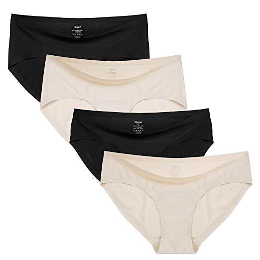 Women's Edge Seamless Panties Invisible Hipster Comfort Micro Nylon Underwear 4 Pack