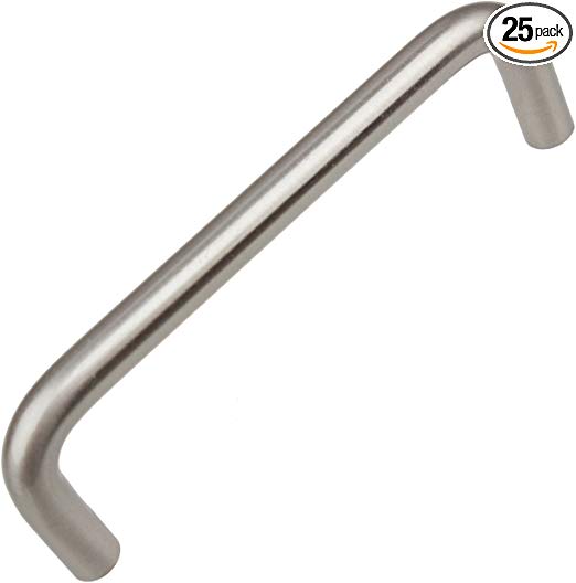 GlideRite Hardware 5102-SS-25 4 inch CC Stainless Steel Solid Wire Pulls 25 Pack