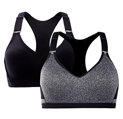 ATTRACO Womens Racerback Sports Bra Workout Yoga Top Medium Support Fitness Bra