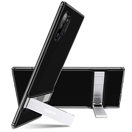 ESR Metal Kickstand Compatible with Galaxy Note 10 Plus Case,Vertical and Horizontal Stand,Reinforced Drop Protection,Flexible TPU Case for Galaxy Note 10 /10 Plus/5G 6.8" (2019),Clear Black