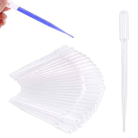 Eathtek 100PCS 3ML Disposable Plastic Transfer Pipettes, Graduated Pipettes Dropper for Essential Oils, Makeup and Science Laboratory