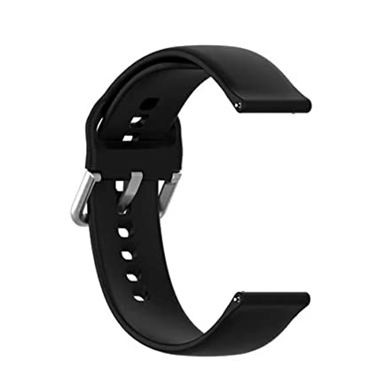 AmazonBasics Silicone 1.9cm Replacement Band Strap with Metal Buckle For Noise Colorfit Pro 2, Storm Smart Watch (Black)