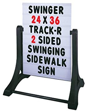 SmartSign Portable Changing Message Sidewalk Sign (White) Standard Swinger With One Set of 314-4" Letters, Numbers and Symbols, 30" x 42"