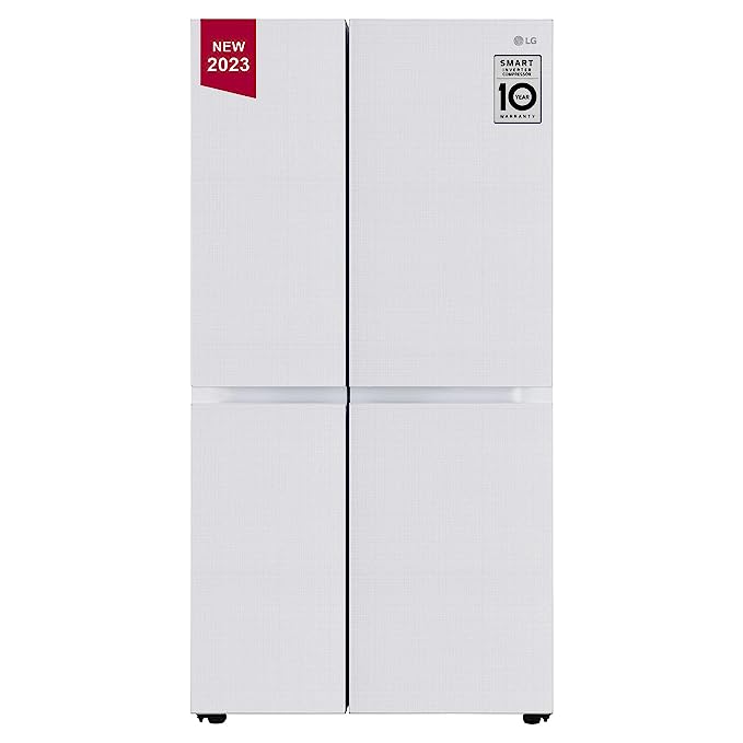 LG 655 L Frost-Free Inverter Wi-Fi Side-By-Side Refrigerator (2023 Model, GL-B257DLWX, Linen White, Door Cooling  with Hygiene Fresh)