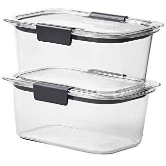 Rubbermaid Brilliance Food Storage Container, Medium Deep, 4.7 Cup, Clear, 2-Pack