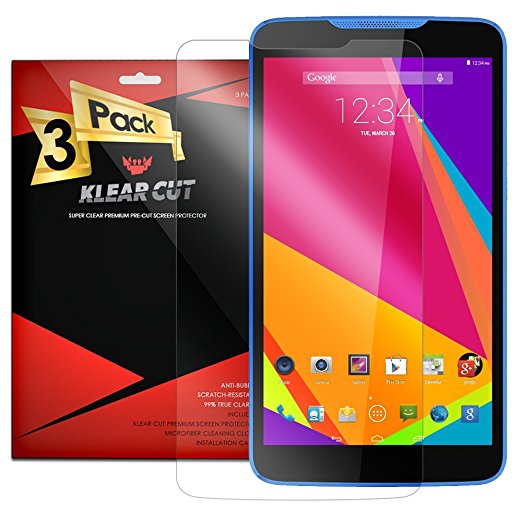 Klear Cut [3 Pack] – Screen Protector for BLU Studio 7.0 – Lifetime Replacement Warranty - Anti-Bubble & Anti-Fingerprint High Definition (HD) Clear Premium PET Cover – Retail Packaging