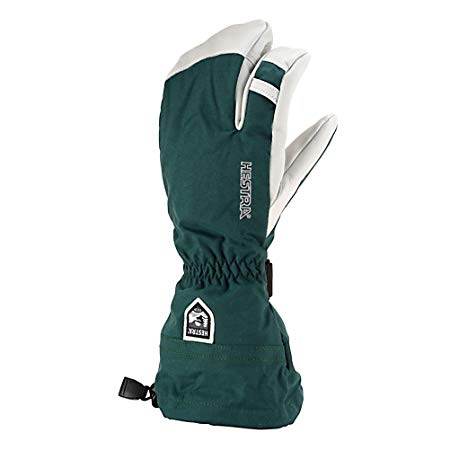 Hestra Mens and Womes Ski Gloves: Army Leather 3-Finger Winter Mitten