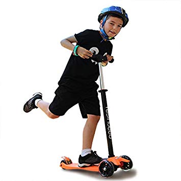 YESINDEED Kids Light Up Scooter – 3 Wheel Scooter for Kids – 4 Adjustable Handlebar Heights, PU Wheels with LED Lights, Lean to Steer Three Wheeled Scooter – Scooters for Kids & Toddlers Ages 2-12