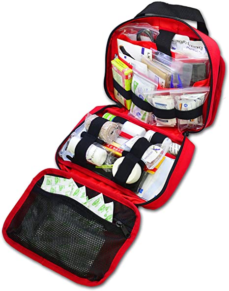 Lightning X Premium Rip-Away Individual First Aid Kit for Vehicle Head Rest - RED