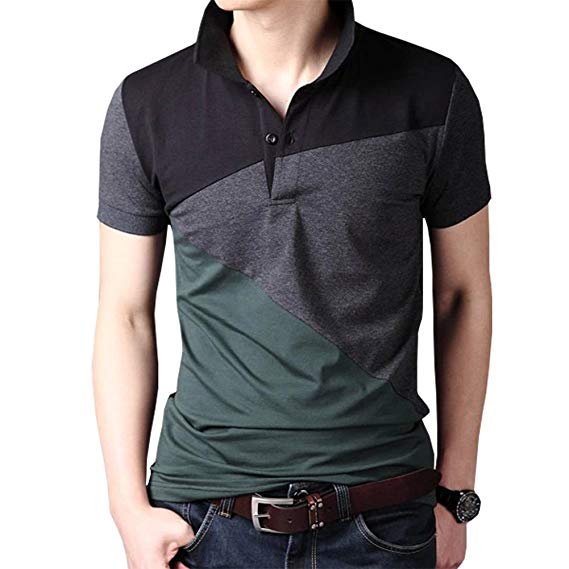 Womleys Mens Color Blocked Slim Fit Short Sleeve Casual Polo T Shirt