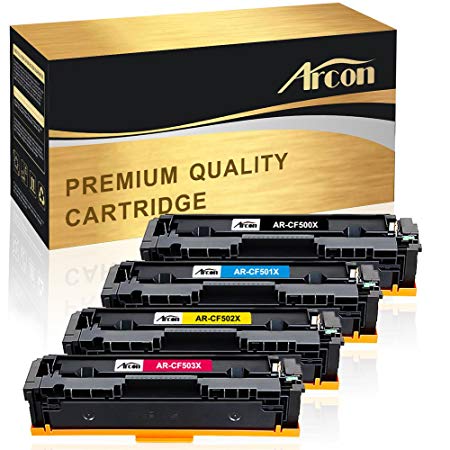 Arcon 4 Pack M281fdw Compatible for HP 202X CF500X 202A CF500A Toner Cartridge HP LaserJet Pro MFP M281fdw M254dw M281dw M254dn M254nw M281fdn M281cdw M280nw M281 M254 CF501X CF502X CF503X Printer Ink