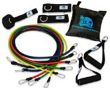 Cayman Fitness Premium Resistance Band Set The Exercise Band Set Comes with 5 Heavy Duty Bands Door Anchor 2 Neoprene Lined Ankle Straps 2 Comfortable Handles Carrying Case Includes Downloadable Exercise Guides and Online Video Library