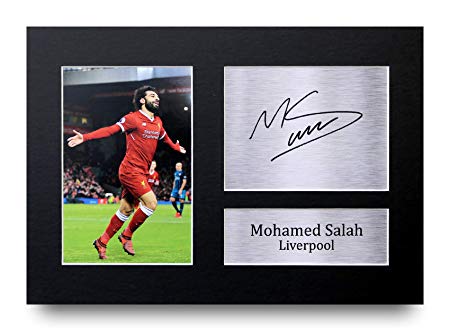 HWC Trading FR Mohamed Mo Salah Gifts Signed A4 Printed Autograph Liverpool  Gift