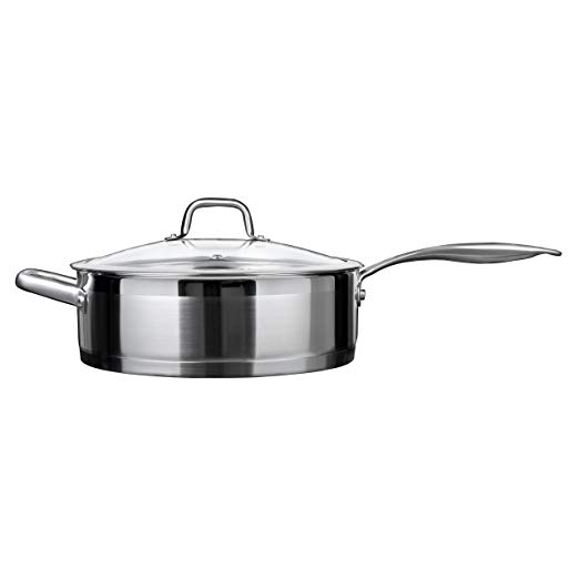 Duxtop Professional Stainless-steel Induction Ready Cookware Impact-bonded Technology (5.5Qt Saute Pan)