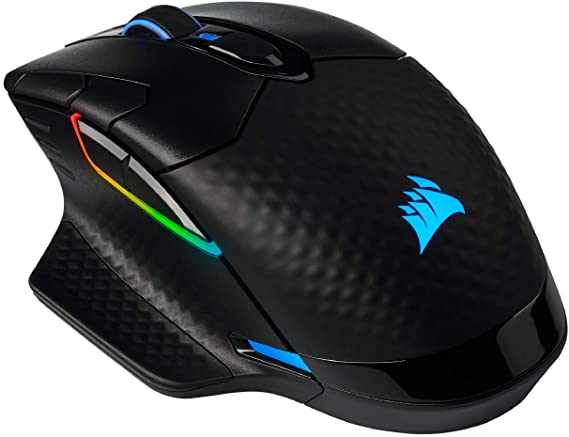 Corsair Dark CORE RGB PRO, Wireless FPS/MOBA Gaming Mouse with Slipstream Technology, Black, Backlit RGB LED, 18000 DPI, Optical