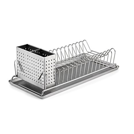 Polder 6115-75 Compact Stainless-Steel Dish Rack with Utensil Holder
