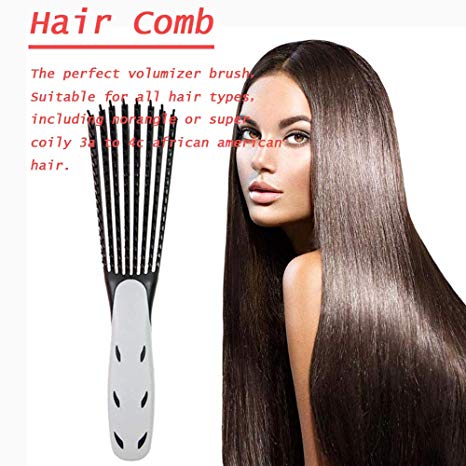Detangling Brush For Natural Hair- Suitable For Straight Hair and Curly Hair Improve Hair Texture-Easy Clean Comb (Black)