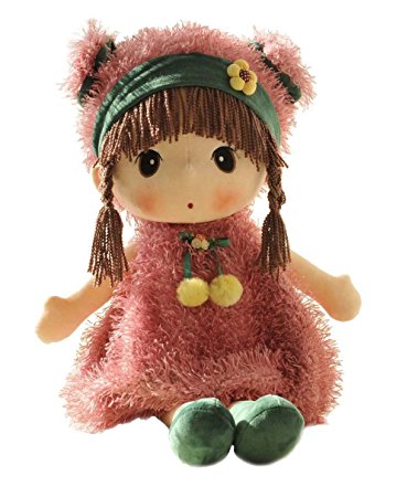 HWD Kawaii 17 inch Stuffed Plush Girl Toy Doll . Good Gift For kids baby lover.(Pink)