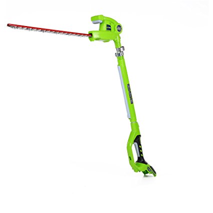 GreenWorks 24V 20-Inch Cordless Pole Hedge Trimmer, Battery Not Included, 2300002