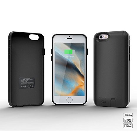 Battery Case Iphone 6s Or Iphone6 [MFi Apple Certified] COOLPOW CP630 Power Case 2600mAh (Black)
