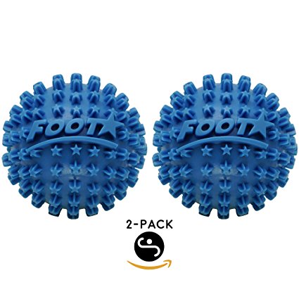 Body Back Company's Foot Star 2 Inch Acupressure Spiky Massage Ball Fascia Roller for Plantar Fasciitis Treatment, Self Myofascial Release, Arch Support, Muscle Pain Relief, Heel Spurs, Arthritis Hand Cramps and Portable Handheld Trigger Point Therapy - (Blue Set 2-pack Footstar)