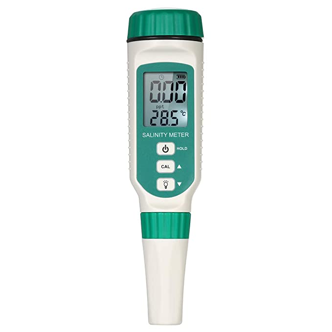 Docooler Salt Gauge, Smart Sensor Portable Salinity Meter Handheld ATC Salinometer Halometer Salty Brine Meter Seawater Salinity Refractometer Food Salinity Tester