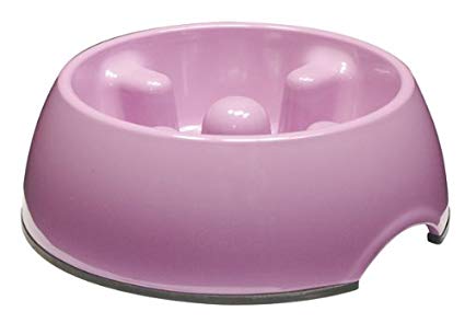 Dogit Go-Slow Anti-Gulp Dog Bowl, Small, 300 ml, Pink