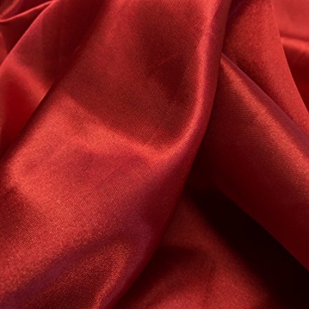 Charmeuse Bridal Satin Fabric for Wedding Dress 60 (1 YARD, Dark Red)