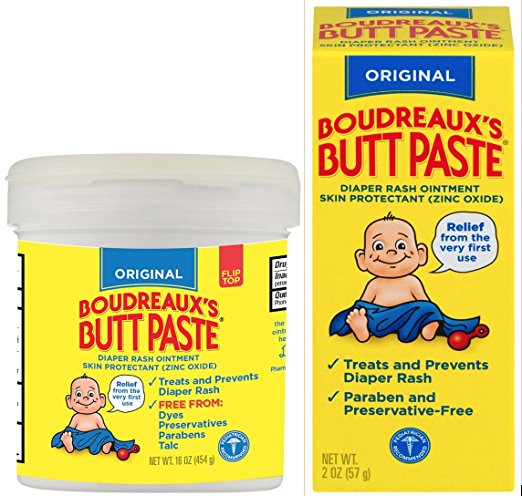 Boudreaux's Original Butt Paste Diaper Rash Ointment Kit- Paraben & Preservative Free: 16 Ounce Jar   2 Ounce Tube Included in Kit