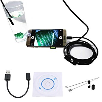 HeroNeo® 7mm Diameter 1M/1.5M/2M/3.5M 6 LED Endoscope IP67 Waterproof Android Inspection Borescope Tube Pipe Camera (1.5M/4.92ft)