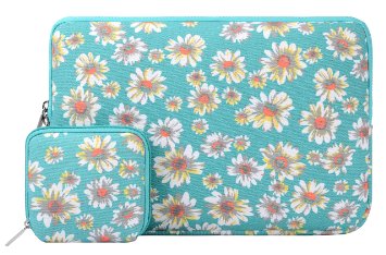 Mosiso Laptop Sleeve, Bohemian Style Canvas Fabric Case Cover for 11-11.6 Inch MacBook Air, Ultrabook Netbook Tablet with a Small Case, Golden Aster