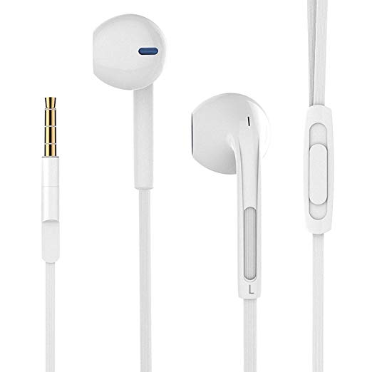 BYZ Earbuds Wired Headphone with Mic Stereo Earphones for iOS Android Windows System,White