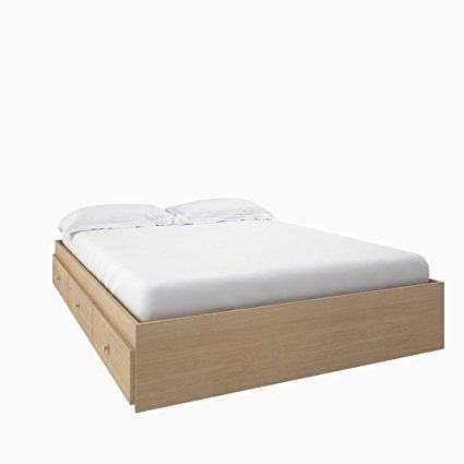 Alegria 5654 Full Size Storage Bed from Nexera, Natural Maple