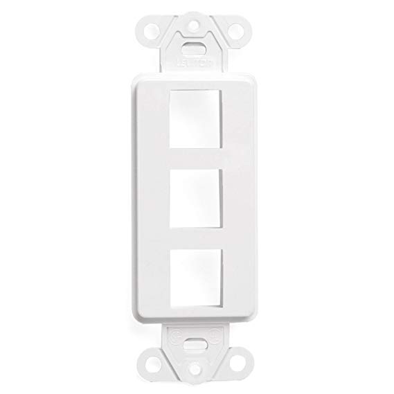 Leviton 41643-W 3-Port QuickPort Decora Insert, White