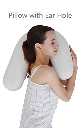 Light Ease U Shape Snuggle Contour Side Sleeper Body Pillow w/Ear Hole