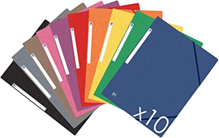 Oxford, A4 Elasticated Document Wallets, Assorted, 10 Folders