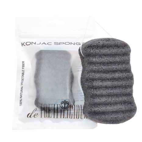 Konjac Sponge - Bamboo Charcoal Konjac Cleansing Sponge ON SALE - FREE BEAUTY e-BOOK Organic Natural Fiber Sponge BEST GIFT FOR HER and HIM Girl Friends Boy Friends Holidays Birthday Valentines Thanksgiving Christmas Anniversary 100 Guarantee Satisfaction 100 Money Back RISK FREE Guarantee