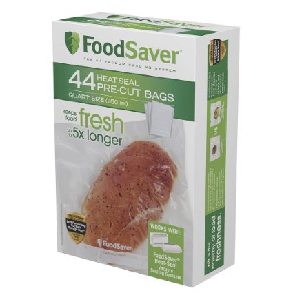 FoodSaver FSFSBF0226-FFP Bags with Unique Multi Layer Construction Vacuum Sealers, 44 Bags, FFP Packaging, Clear