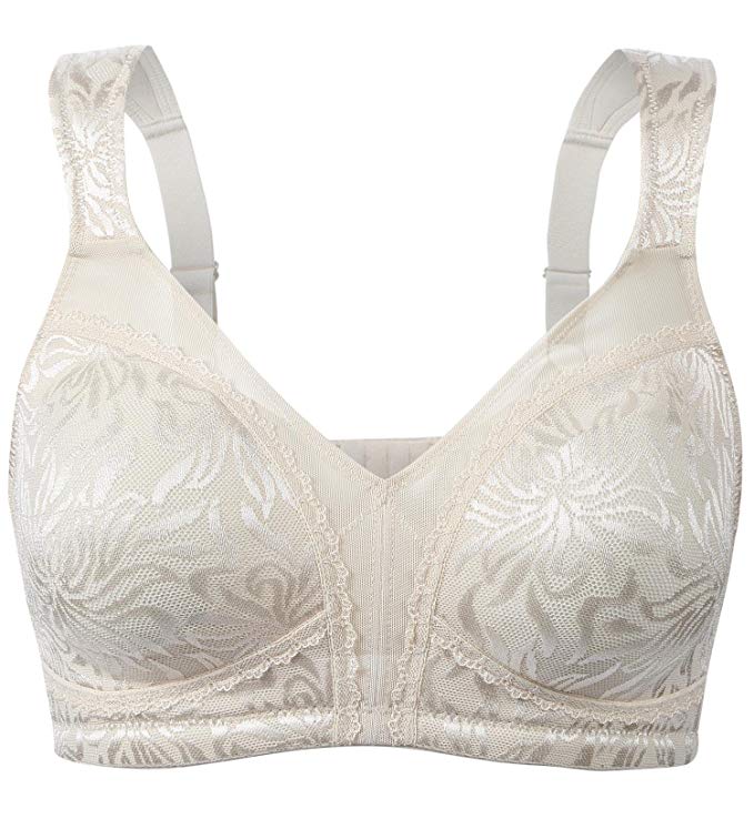 WingsLove Women's Full Coverage Non Padded Comfort Strap Minimizer Wire-free Bra