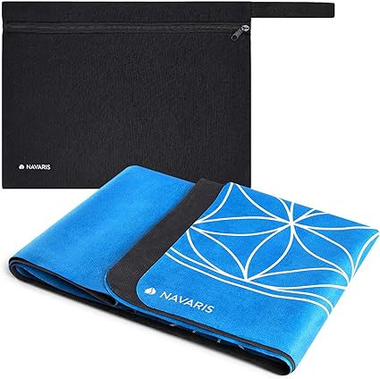 Navaris Foldable Yoga Mat for Travel - 1.5mm Thick Exercise Mat for Yoga, Pilates, Workout, Gym, Fitness - Non-Slip Folding Portable Mat