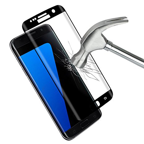 Galaxy S7 Edge Screen Protector, Fastbe [ Black ] 3D Tempered Glass Screen Protector ( 0.25mm Thin Premium ) Only for Samsung Galaxy S7 Edge