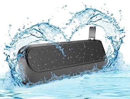 SoundPal Free Spirit IPX65 10 Watt Rugged Bluetooth Water-resistant Shockproof Wireless Speaker with 2600mAh Battery Compatible with all Bluetooth Devices - Black