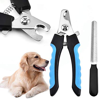 LLLCF Dog Nail Clippers,Stainless Steel ABS TPR Professional Design,to Prevent Cuts Pets,with A Nail Polisher,Pet Essentials