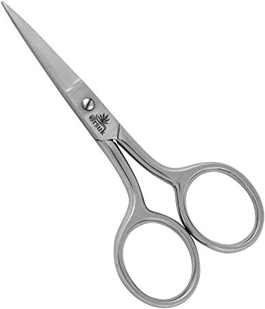 ARSUK Scissors for Moustache Beard Nose Ear Hair Eyebrow - Men's Hair Grooming Trimming Shaping Cutting - Made from Professional Stainless Steel (Moustache & Beard Scissors)
